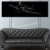 P-51 Mustang (Angled) Jet Black Super Wide Canvas Print