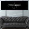 P-51 Mustang (Frontal) Jet Black Super Wide Canvas Print
