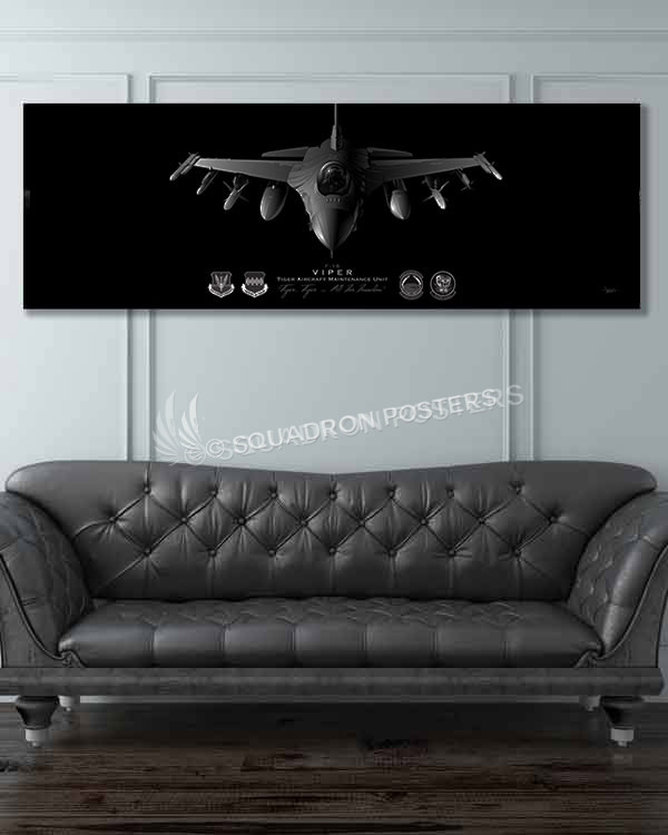 F-16 Tiger AMU Jet Black Super Wide Canvas Print