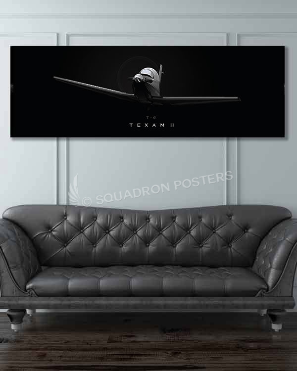 T-6 Texan II Jet Black Super Wide Canvas Print Generic Version art by - Squadron Posters!