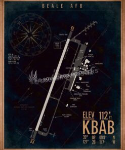 Beale AFB KBAB Airfield Map Art