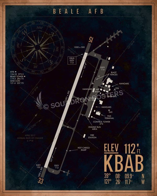 KBAB_Beale_AFB_Airfield_Art_SP01494-featured-aircraft-lithograph-vintage-airplane-poster-art