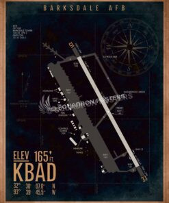 Barksdale AFB KBAD Airfield Map Art