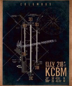 Columbus AFB KCBM Airfield Map Art