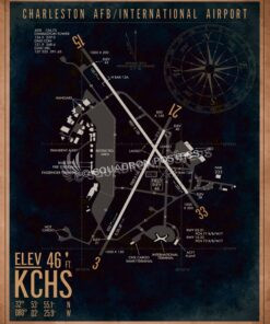 Charleston AFB KCHS Airfield Map Art