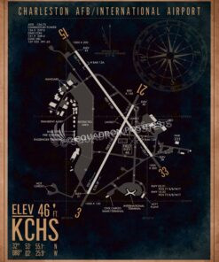 Charleston AFB KCHS Airfield Map ArtKCHS_Charleston_AFB_Airfield_Art_SP01354-featured-aircraft-lithograph-vintage-airplane-poster-art
