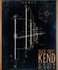 Vance AFB KEND Airfield Map Art
