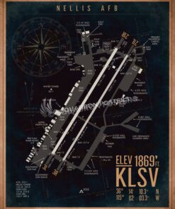 Nellis AFB KLSV Airfield Map Art