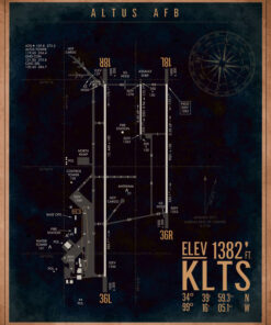 Altus AFB KLTS Airfield Map Art