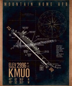 Mountain Home AFB KMUO Airfield Map Art