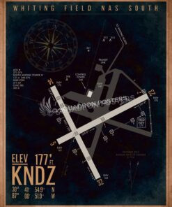 NAS Whiting Field - South KNDZ Airfield Map Art KNDZ_Whiting_NAS_South_Airfield_Art_SP01449-featured-aircraft-lithograph-vintage-airplane-poster-art