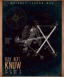 NAS Whidbey Island KNUW Map Art