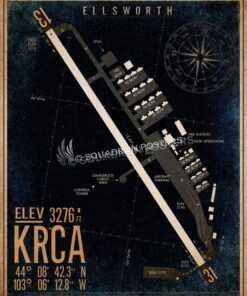 Ellsworth AFB KRCA Airfield Map Art