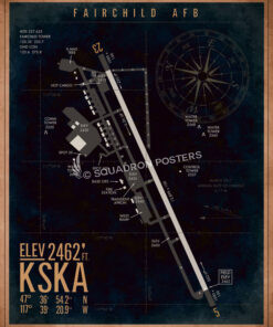 KSKA Fairchild AFB Airfield Map Art