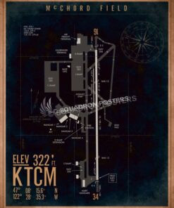 McChord AFB KTCM Airfield Map Art