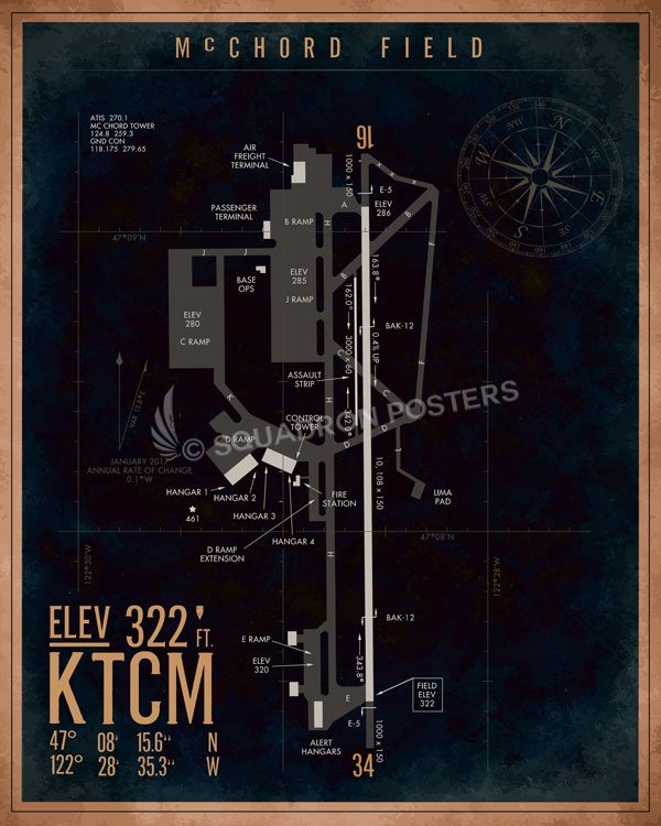 McChord AFB KTCM Airfield Map Art KTCM_McChord_AFB_Airfield_Art_SP01364-featured-aircraft-lithograph-vintage-airplane-poster-art