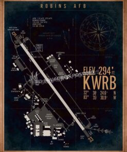 KWRB_Robins_AFB_Airfield_Art_SP01497-featured-aircraft-lithograph-vintage-airplane-poster-art