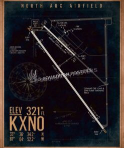 KXNO North Aux Airfield Map Art