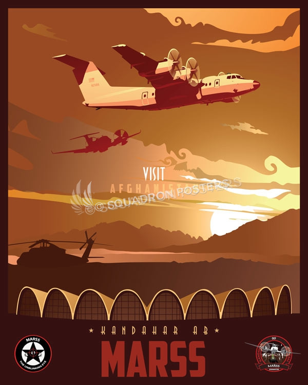 Kandahar Airfield MARSS Kandahar_Dash_7_Marss_SP01274-featured-aircraft-lithograph-vintage-airplane-poster-art
