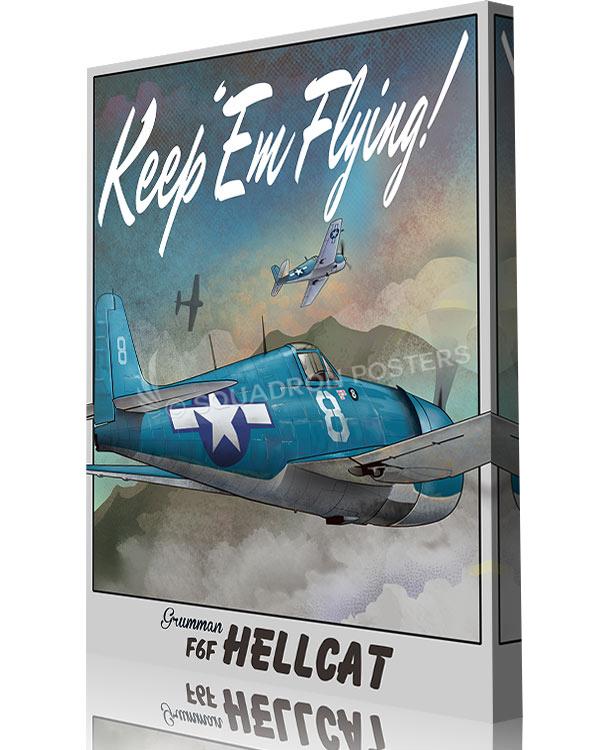 Keep Em Flying Grunman F6F Hellcat Art