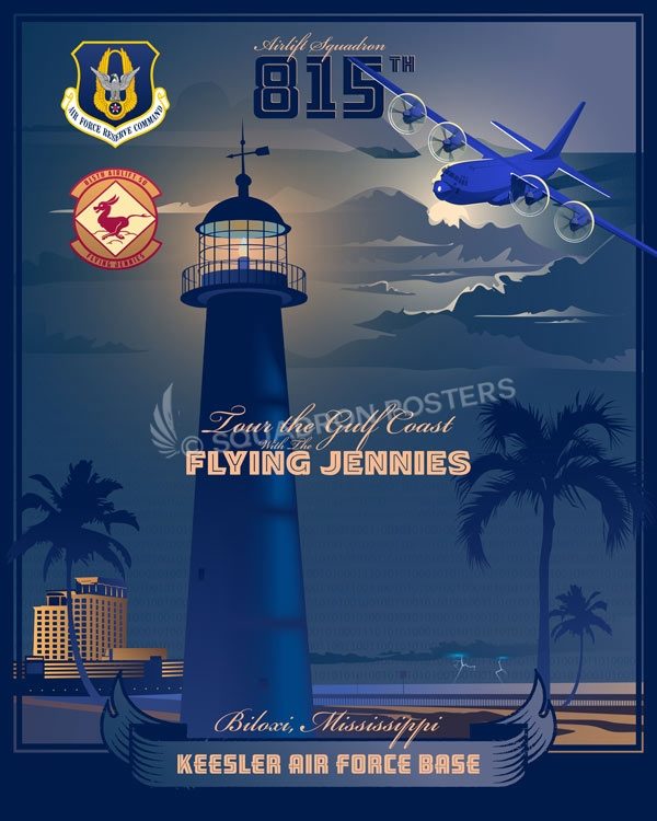 Keesler AFB 815th Airlift Squadron Keesler_AFB_C-130J_815th_AS_SP01475-featured-aircraft-lithograph-vintage-airplane-poster-art