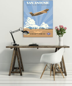 Kelly Field 356th Airlift Squadron vintage style military aviation canvas art by Squadron Posters! SP01887