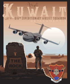 Kuwait-C-17-816th-EAS-Det-1-featured-aircraft-lithograph-vintage-airplane-poster-art