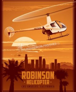 Robinson Helicopter Company L.A. SP00739 featured-aircraft-lithograph-vintage--poster-art