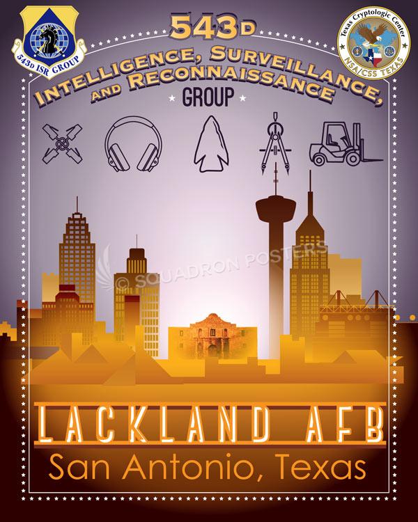 Lackland AFB 543d ISR Group artwork by - Squadron Posters!