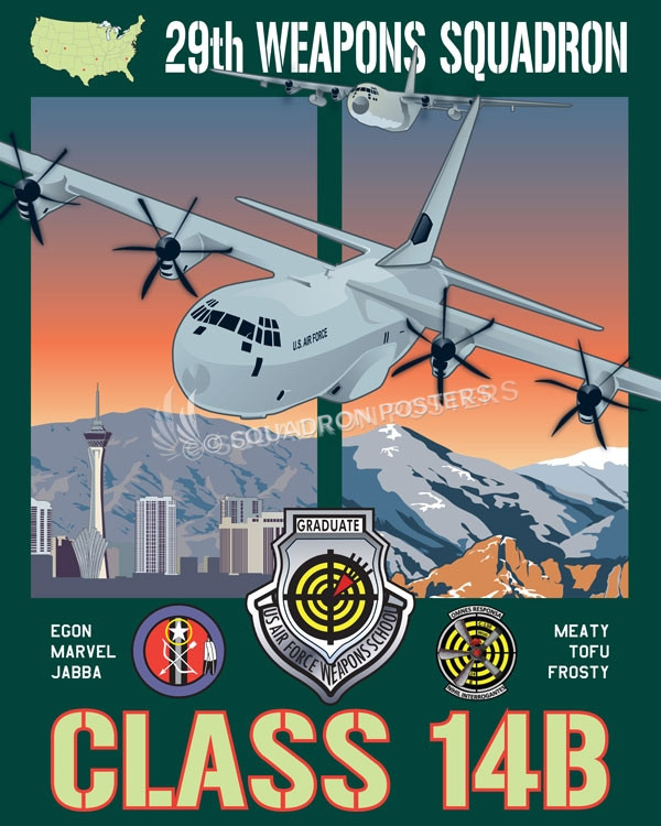 Nellis AFB 29th Weapons Squadron Las_Vegas_C-130H_C-130J_29th_WPS_SP01239-featured-aircraft-lithograph-vintage-airplane-poster-art