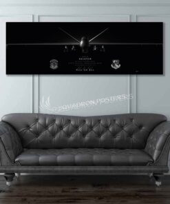 MQ-9 2 SOS Jet Black Super Wide Canvas Print