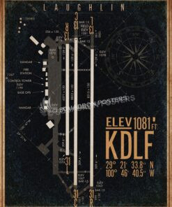 Laughlin AFB KDLF Airfield Map Art