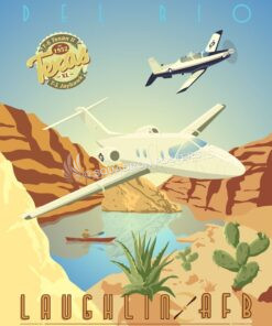 Laughlin AFB T-1 Laughlin_DUO_T-6_T-1_SP00941-featured-aircraft-lithograph-vintage-airplane-poster-art