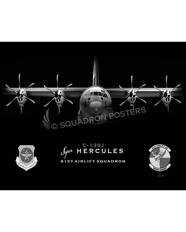 Little Rock AFB 61st AS Jet Black Lithograph
