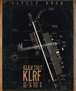 Little Rock AFB KLRF Airfield Map Art