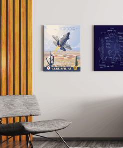 Luke AFB F-35 61st Fighter Squadron vintage style military aviation canvas art by Squadron Posters!