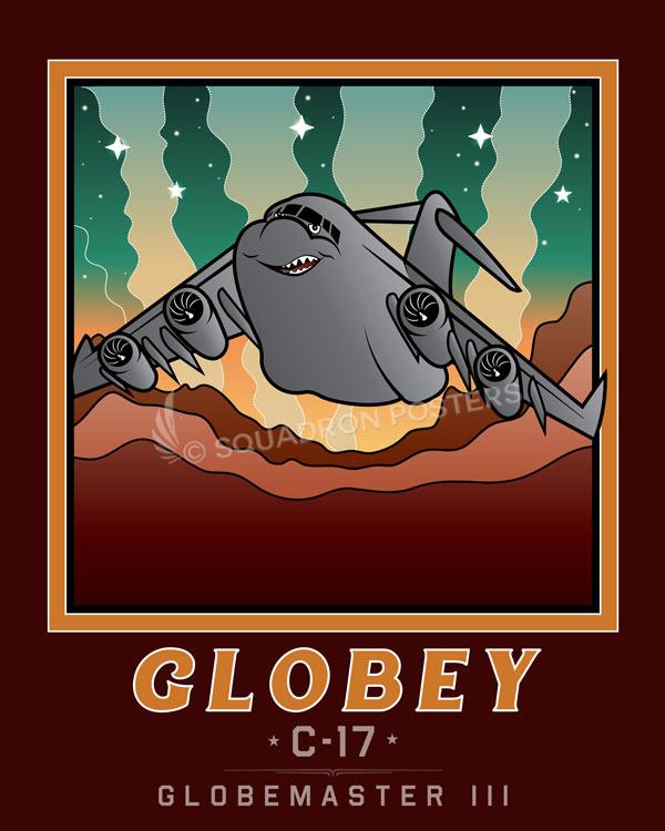 MCAFGTS-GLOBEY-Book-Art-featured-aircraft-lithograph-vintage-airplane-poster