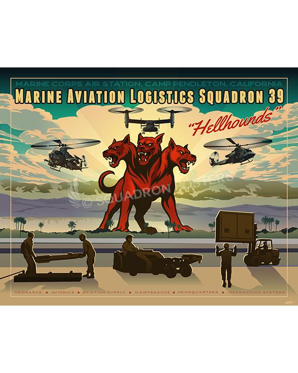 MCAS Camp Pendleton MALS 39 Art - Landscape Lithograph Art by Squadron Posters!