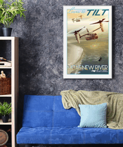 MCAS New River Learn to Tilt CV-22 vintage style military aviation canvas art by Squadron Posters SP01734