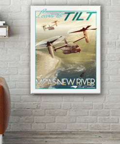 MCAS New River Learn to Tilt CV-22 vintage style military aviation canvas art by Squadron Posters SP01734