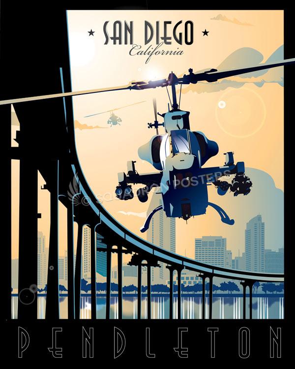 MCB Camp Pendleton AH-1W SuperCobra Poster Art