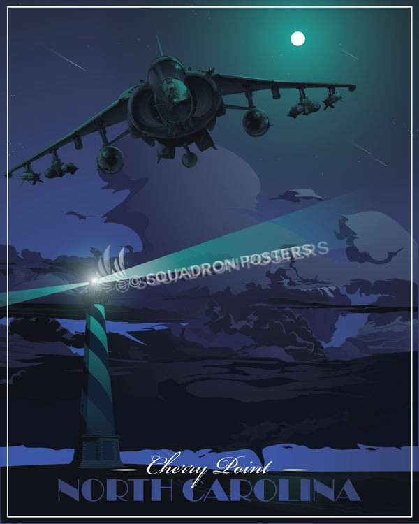 MCAS Cherry Point AV-8B MCAS_Cherry_Point_AV-8B_GENERIC_SP01477-featured-aircraft-lithograph-vintage-airplane-poster-art