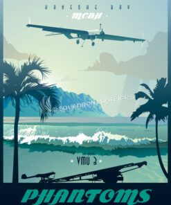 Marine Corps Base Hawaii VMU-3 MCB_Hawaii_K-Bay_RQ-7B_VMU-3_SP01101-featured-aircraft-lithograph-vintage-airplane-poster-art