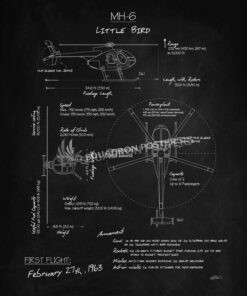 MH-6 Little Bird Blackboard Art