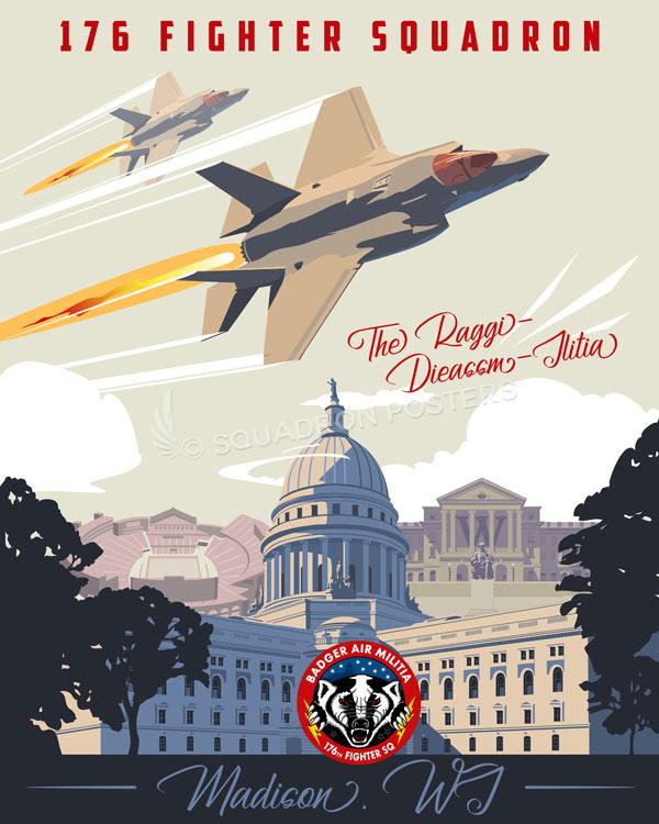 Madison Wisconsin 176th FS Art by - Squadron Posters!