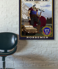 Malmstrom AFB 341 SSPTS Norsemen vintage style military aviation canvas art by Squadron Posters SP01801