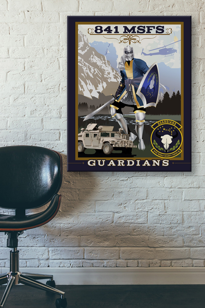 Malmstrom AFB 841st MSFS Guardians vintage style military aviation canvas art by Squadron Posters SP01805