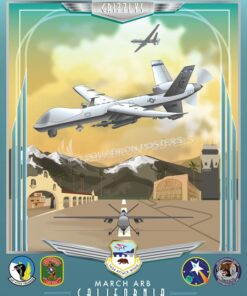 March Air Reserve Base 163 ATKW MQ-9 Reaper March_ARB_MQ-9_163_ATKW_SP01282-featured-aircraft-lithograph-vintage-airplane-poster-art