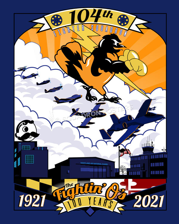 Maryland-ANG-A-10-104th-FS-featured-aircraft-lithograph-vintage-airplane-poster-art