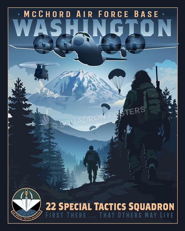 McChord AFB C-130 CH-47 22 STS Art